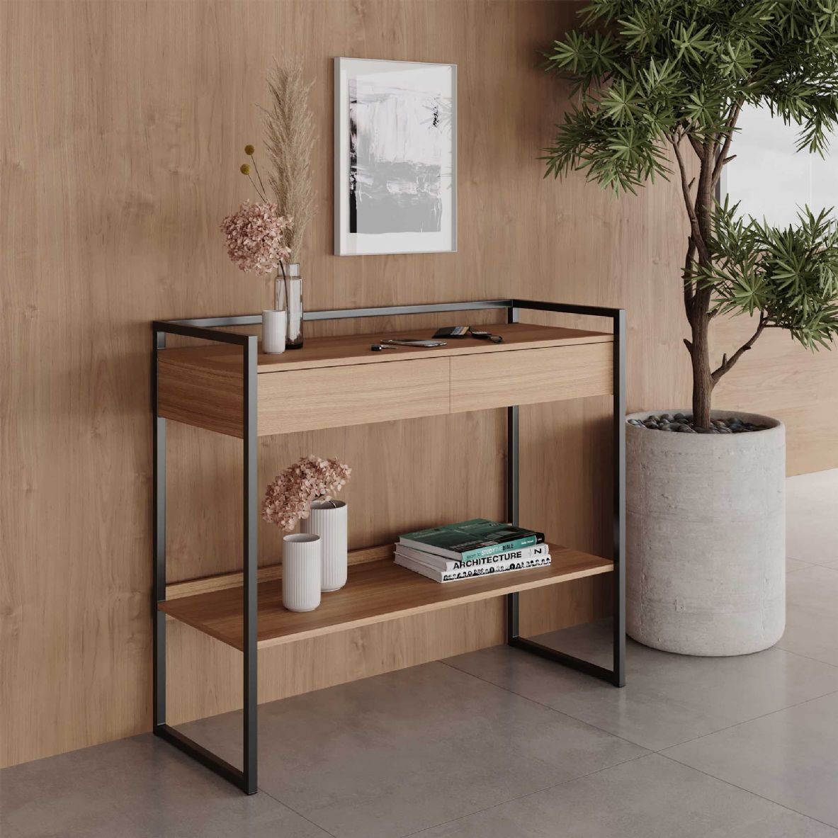 APARADOR INDUSTRIAL COM 02 GAVETAS AMADEIRADO