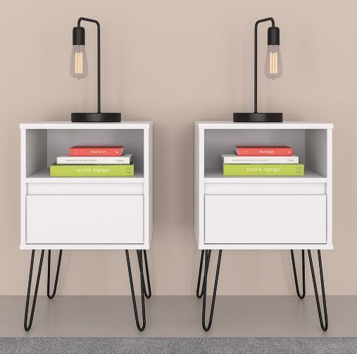 kit 02 gaveteiros para cabeceira (criado mudo na cor branca)